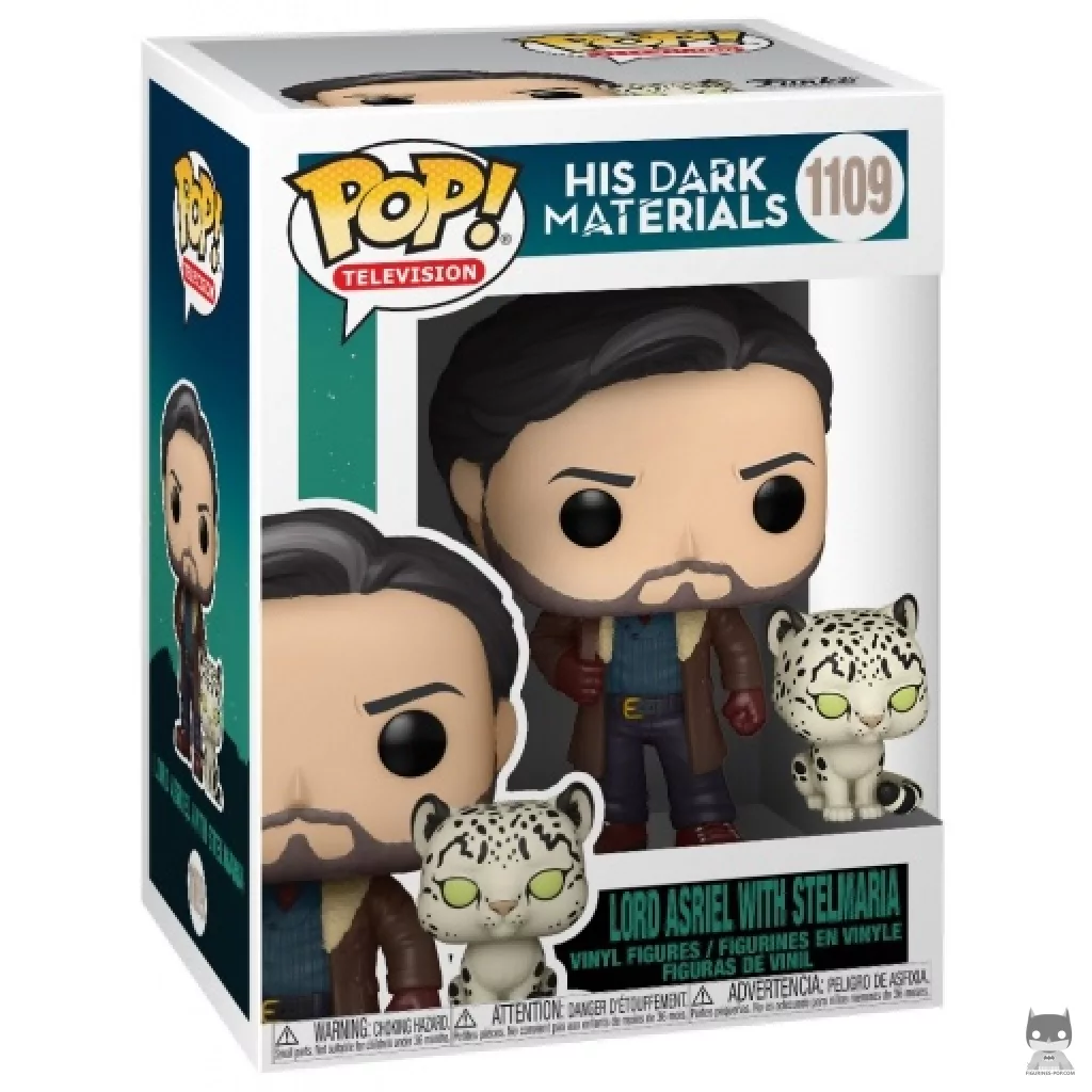 Lord Asriel with Stelmaria Funko Pop! figure in its box