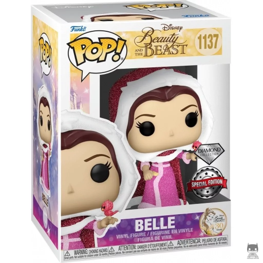 Belle with Bird (Diamond Glitter) Funko Pop! figure in its box