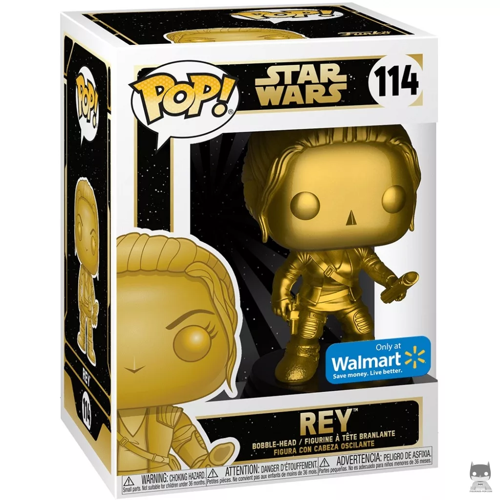 Rey (Gold) Funko Pop! figure in its box
