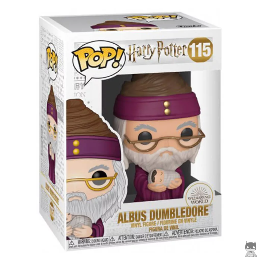 Dumbledore with baby Harry Funko Pop! figure in its box
