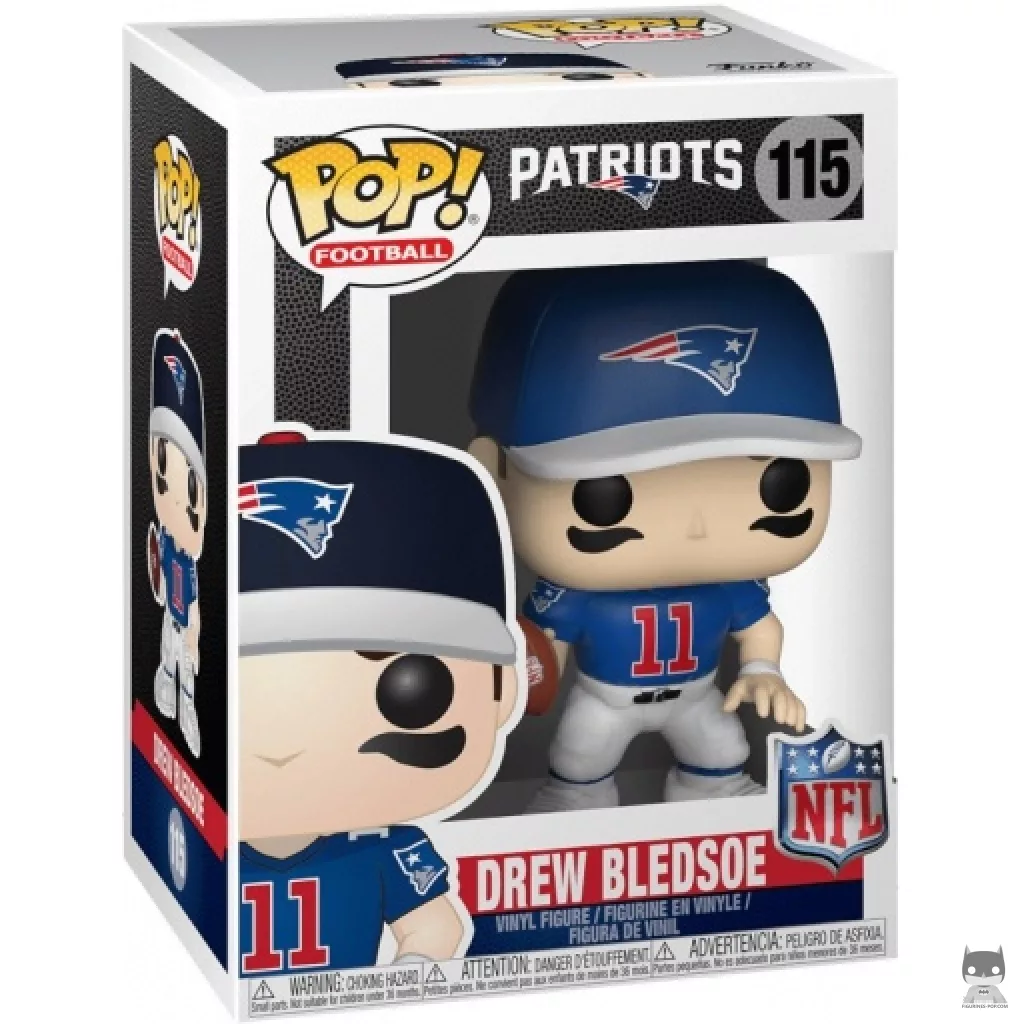 Drew Bledsoe Funko Pop! figure in its box