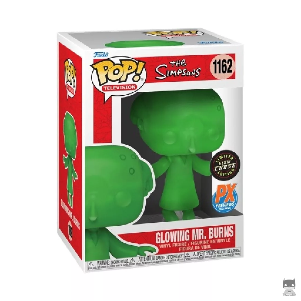 Glowing Mr. Burns (Chase) Funko Pop! figure in its box