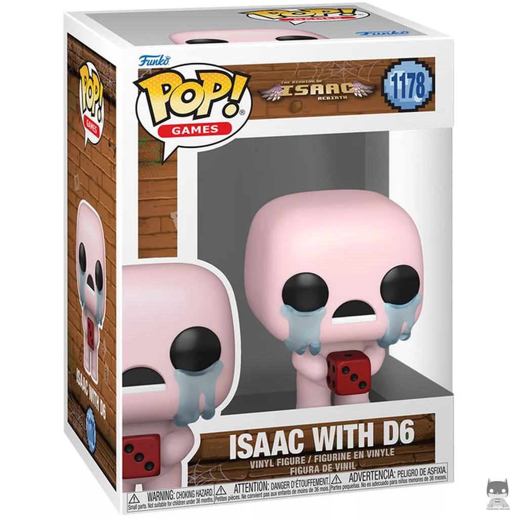 Isaac with D6 Funko Pop! figure in its box
