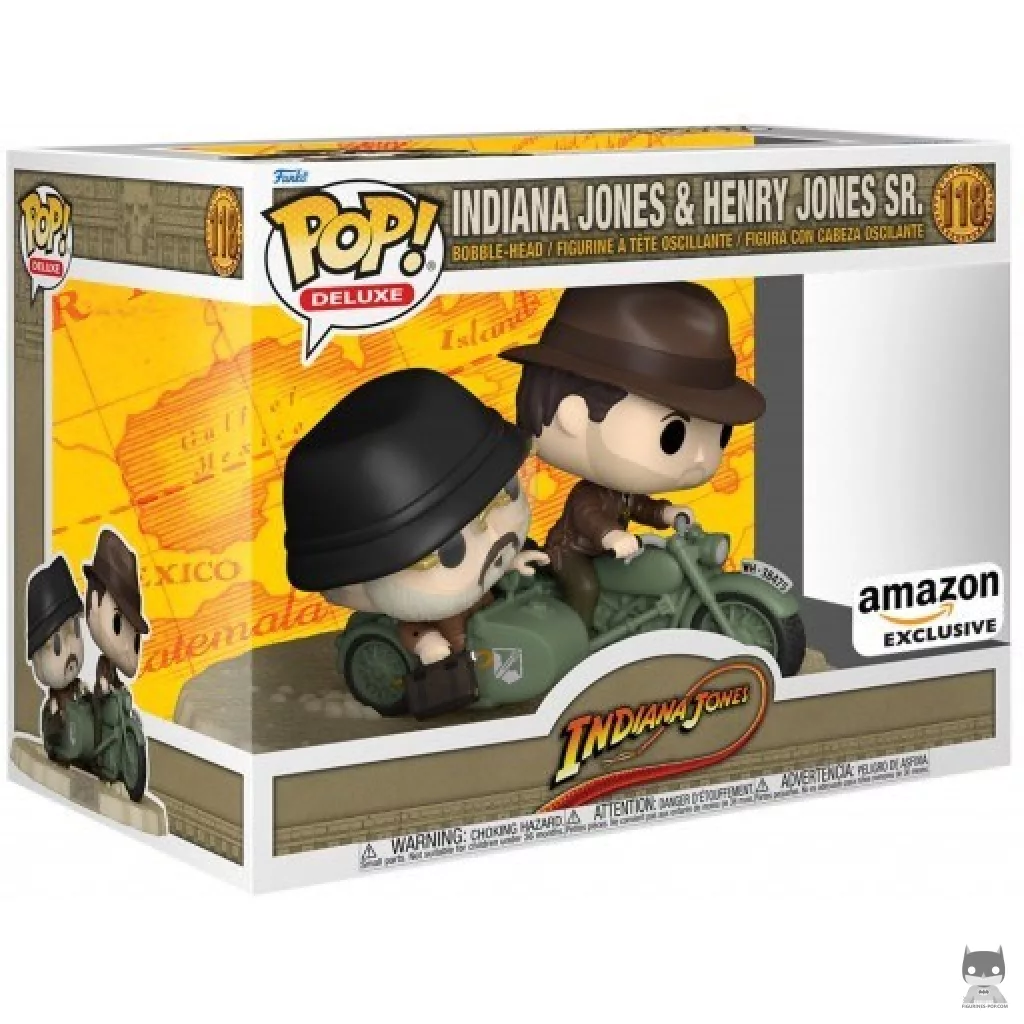 Indiana Jones and Henry Jones on bike Funko Pop! figure in its box