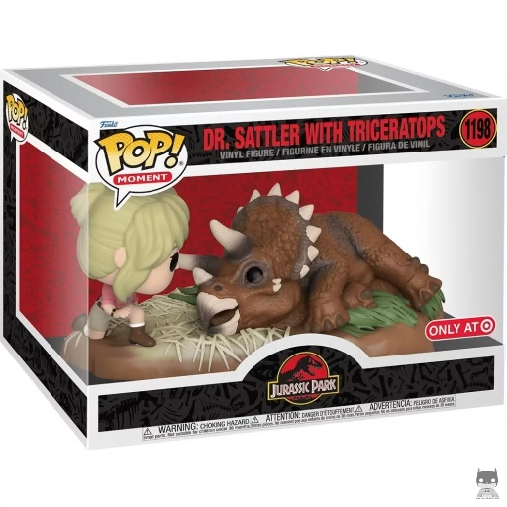 Dr. Sattler with Triceratops Funko Pop! figure in its box