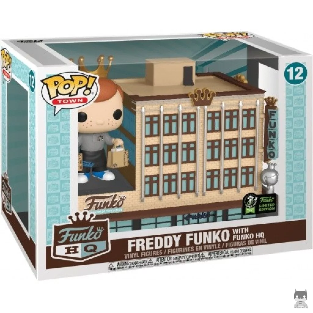 Freddy Funko with Funko HQ Funko Pop! figure in its box