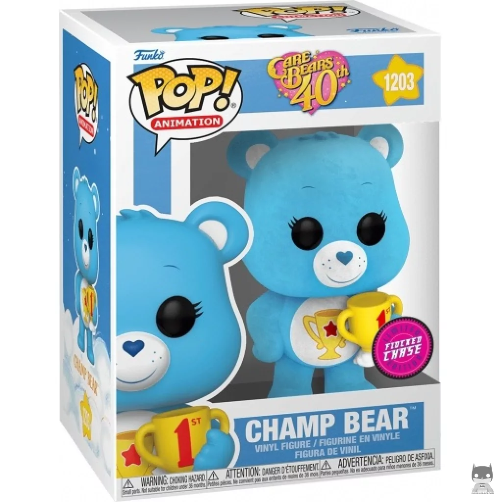 Champ Bear (Chase & Flocked) Funko Pop! figure in its box