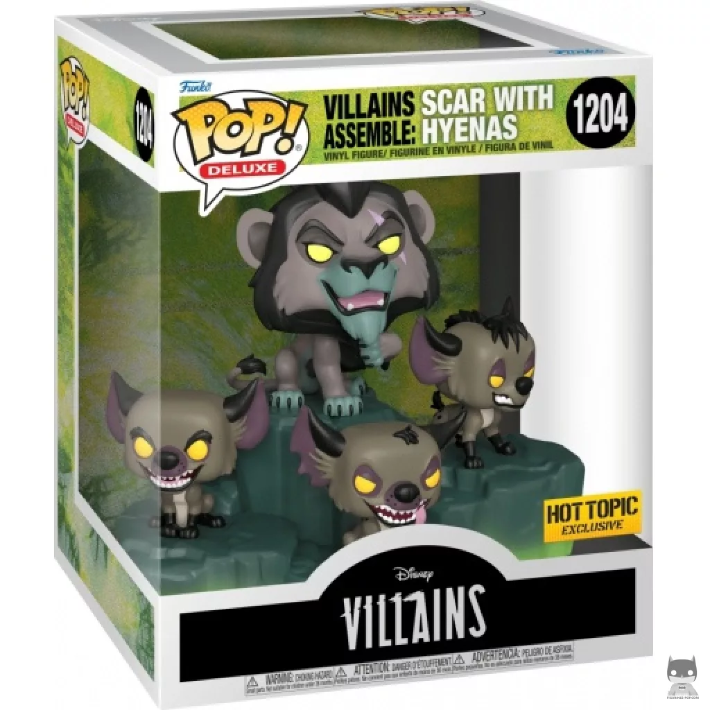 Villains Assemble : Scar with Hyenas Funko Pop! figure in its box