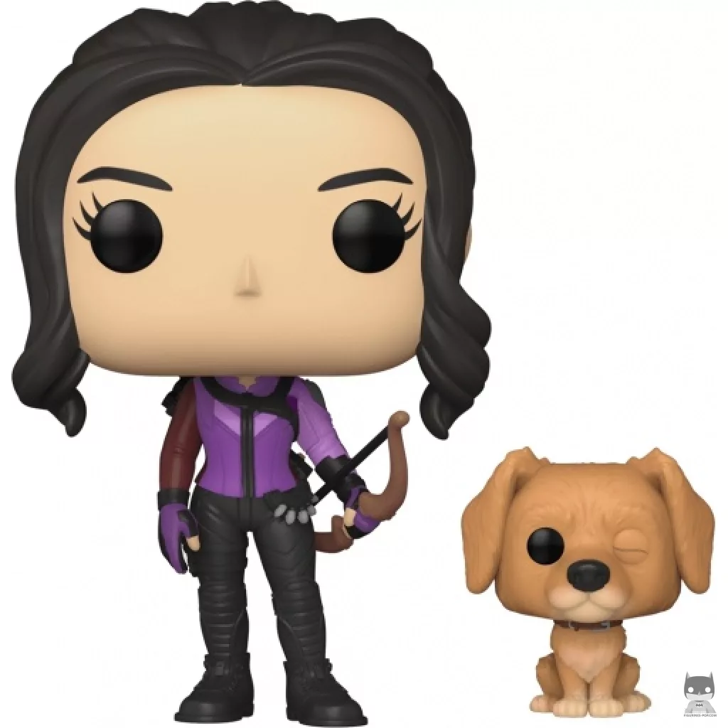 Kate Bishop with Lucky The Pizza Dog Funko Pop! figure (Hawkeye)