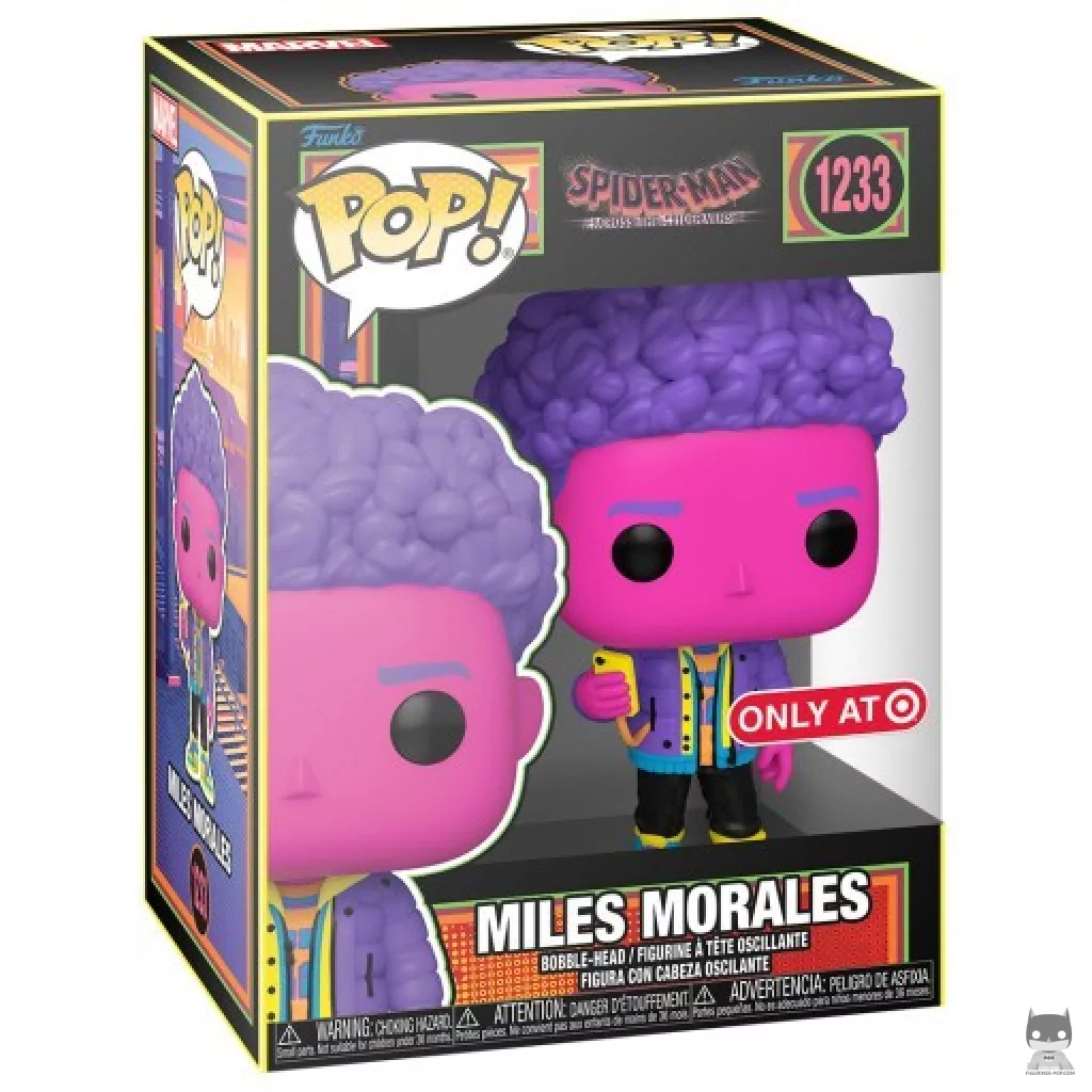 Miles Morales (Black Light) Funko Pop! figure in its box