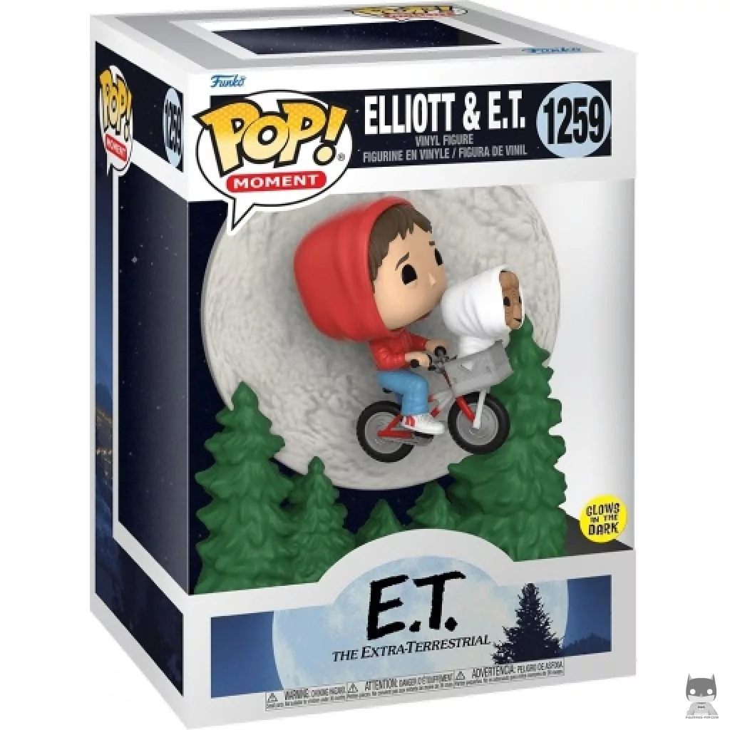 Elliott & E.T. Bike Flying (Glow in the Dark) Funko Pop! figure in its box