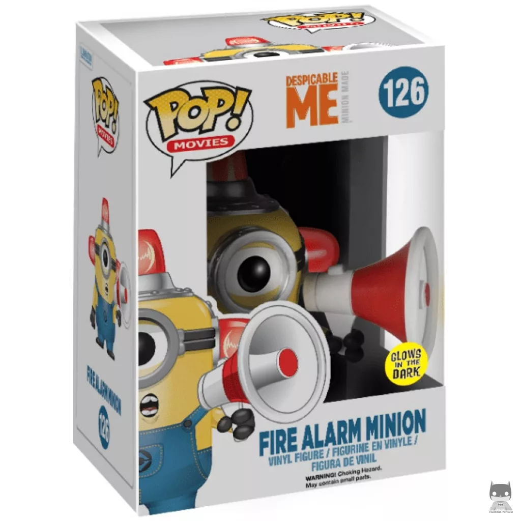 Fire Alarm Minion (Glow in the Dark) Funko Pop! figure in its box