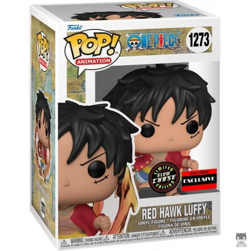 Red Hawk Luffy (Chase) Funko Pop! figure in its box