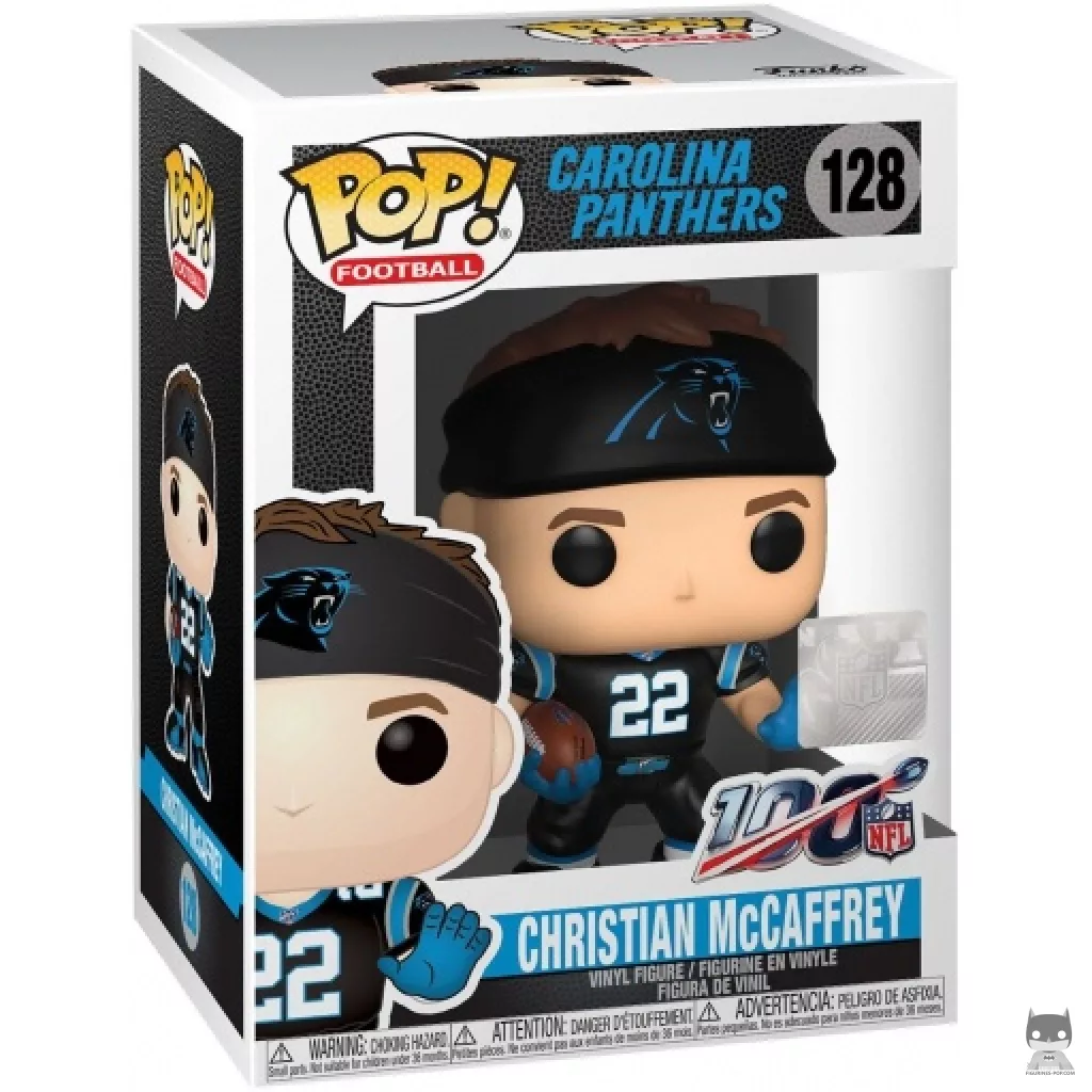 Christian McCaffrey Funko Pop! figure in its box