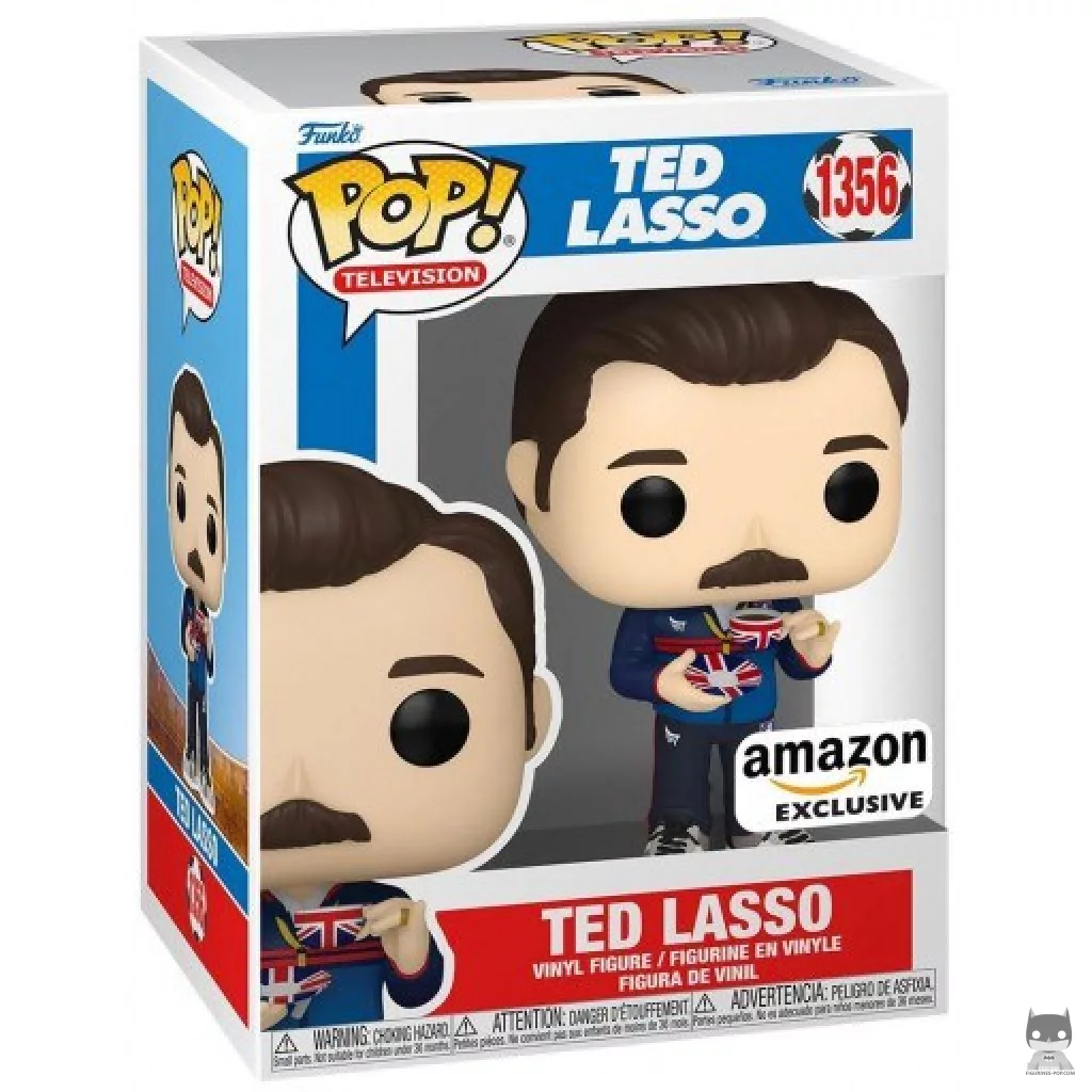 Ted Lasso with Teacup Funko Pop! figure in its box