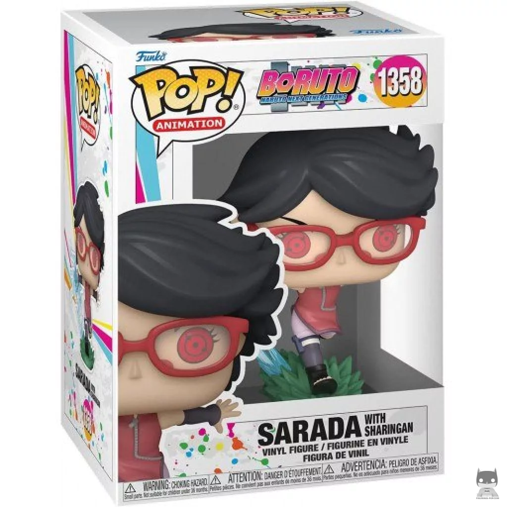 Sarada with Sharingan Funko Pop! figure in its box