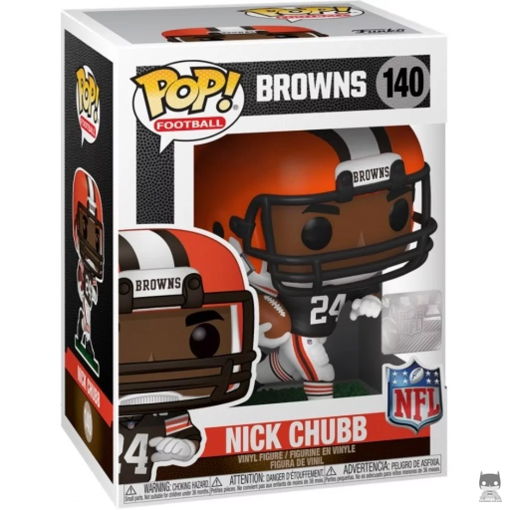 Nick Chubb Funko Pop! figure in its box