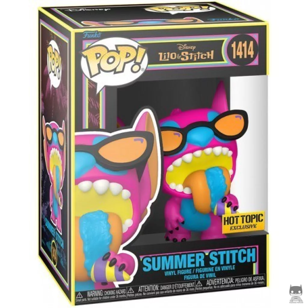 Summer Stitch (Black Light) Funko Pop! figure in its box