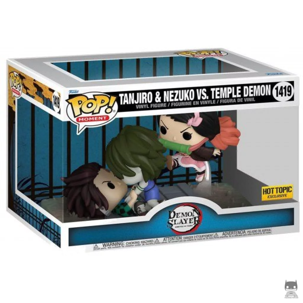 Tanjiro & Nezuko vs. Temple Demon Funko Pop! figure in its box