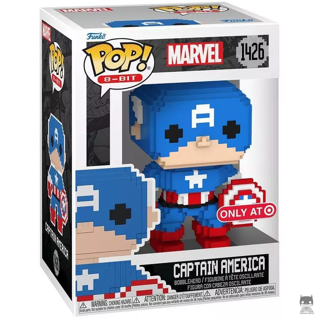 Captain America (8-Bit) Funko Pop! figure in its box