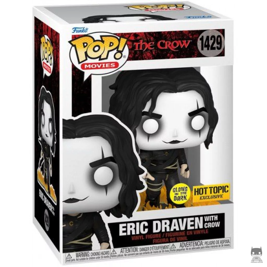 Eric Draven with Crow (Glow in the Dark) Funko Pop! figure in its box