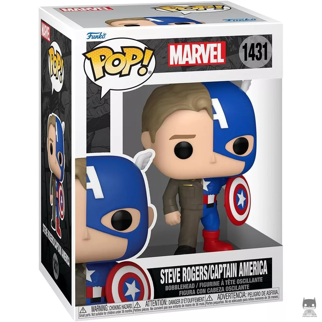 Steve Rogers / Captain America (Split) Funko Pop! figure in its box