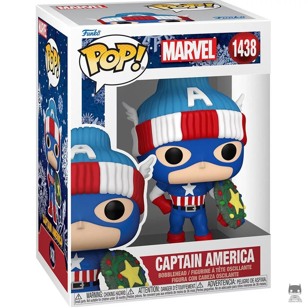 Captain America (Holiday) Funko Pop! figure in its box