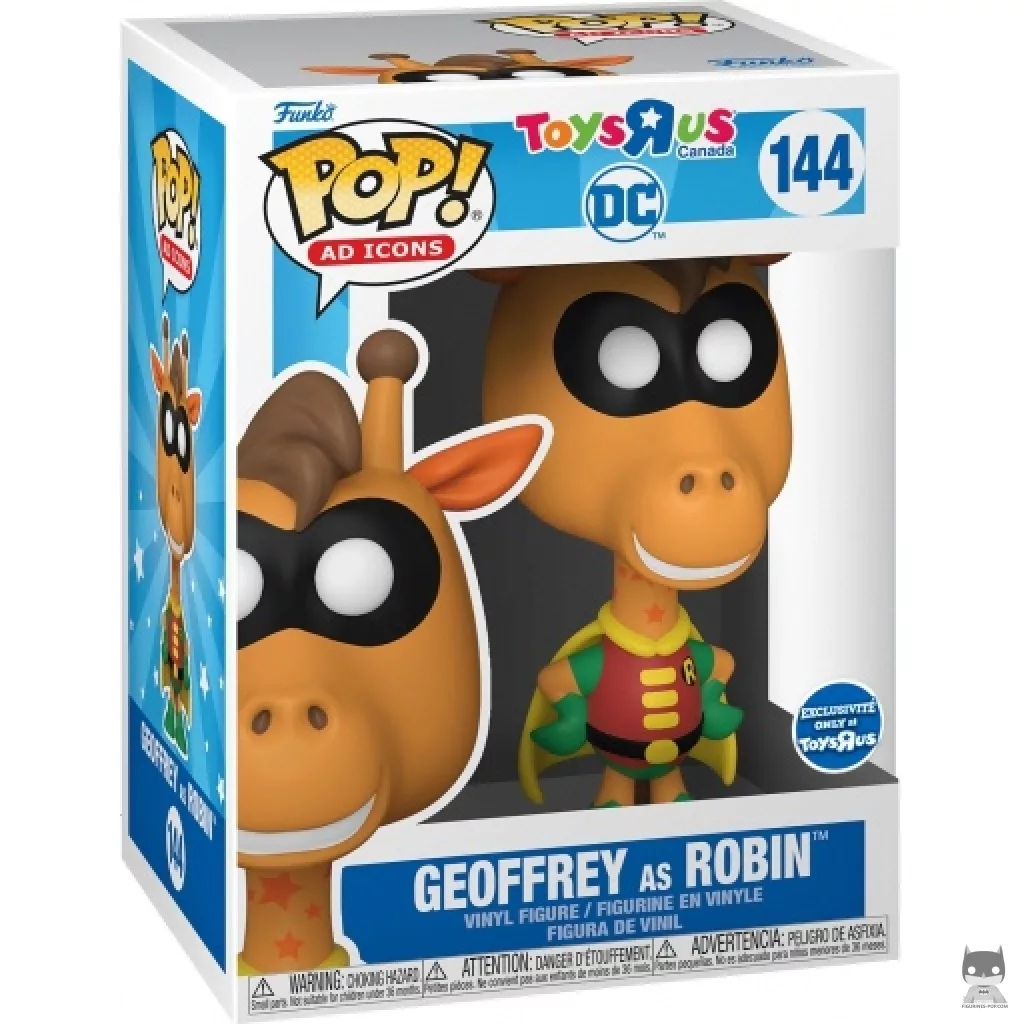 Geoffrey the Giraffe (as Robin) Funko Pop! figure in its box