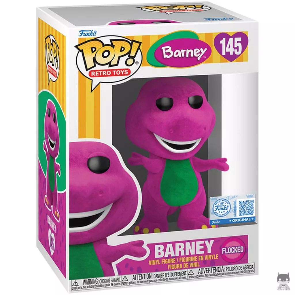 Barney (Flocked) Funko Pop! figure in its box