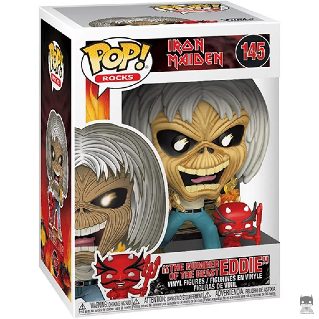 The Number of the Beast Eddie Funko Pop! figure in its box