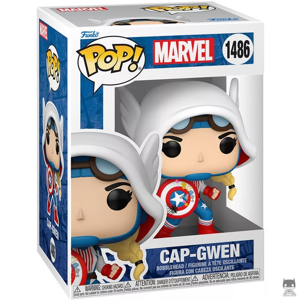 Cap-Gwen Funko Pop! figure in its box