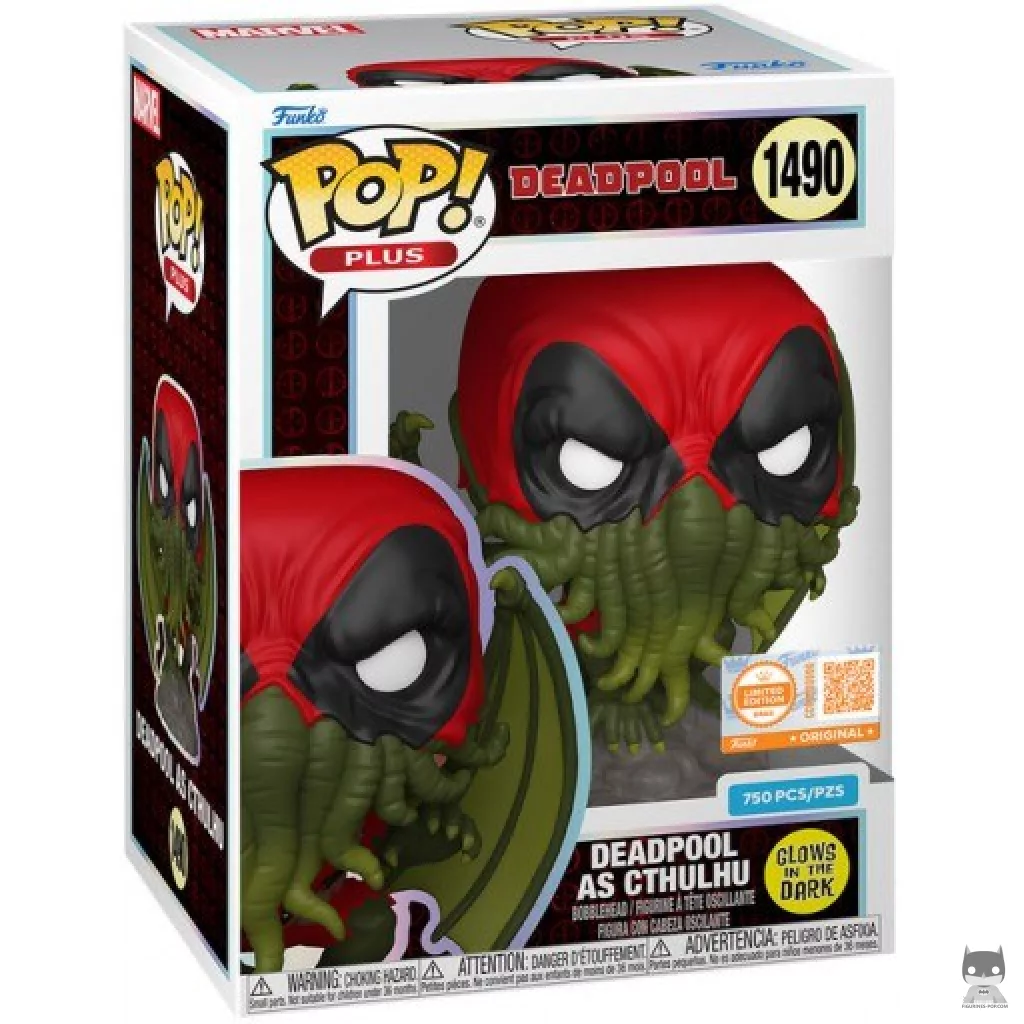 Deadpool as Cthulhu (Glow in the Dark) Funko Pop! figure in its box