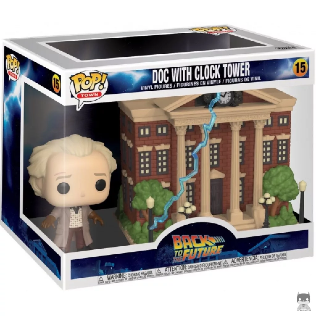 Doc with Clock Tower Funko Pop! figure in its box