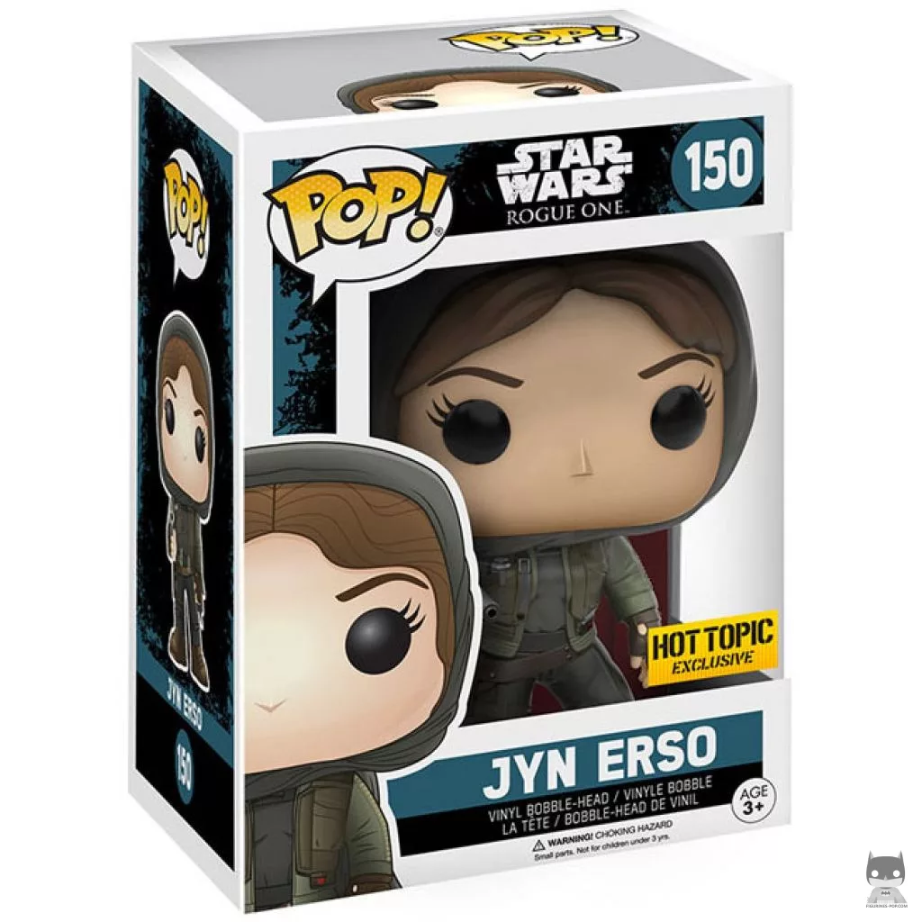Jyn Erso with Hood Funko Pop! figure in its box