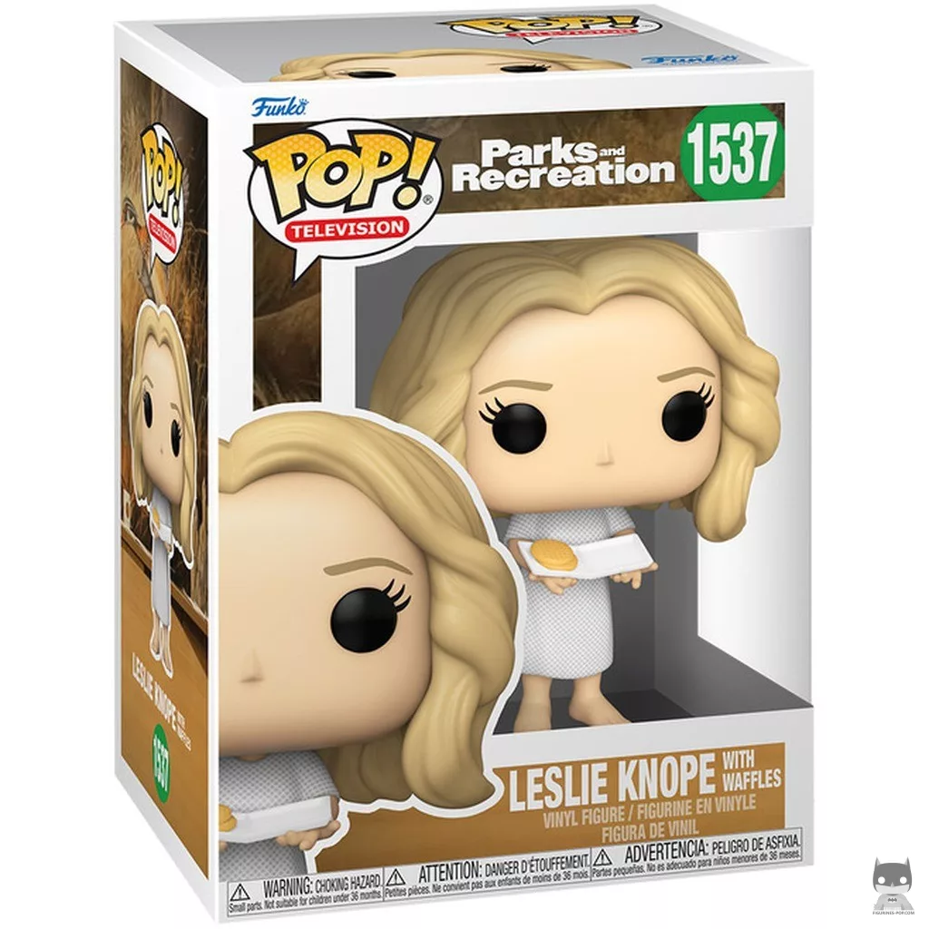 Leslie Knope with Waffles Funko Pop! figure in its box