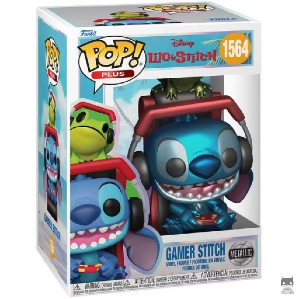 Gamer Stitch (Metallic) Funko Pop! figure in its box