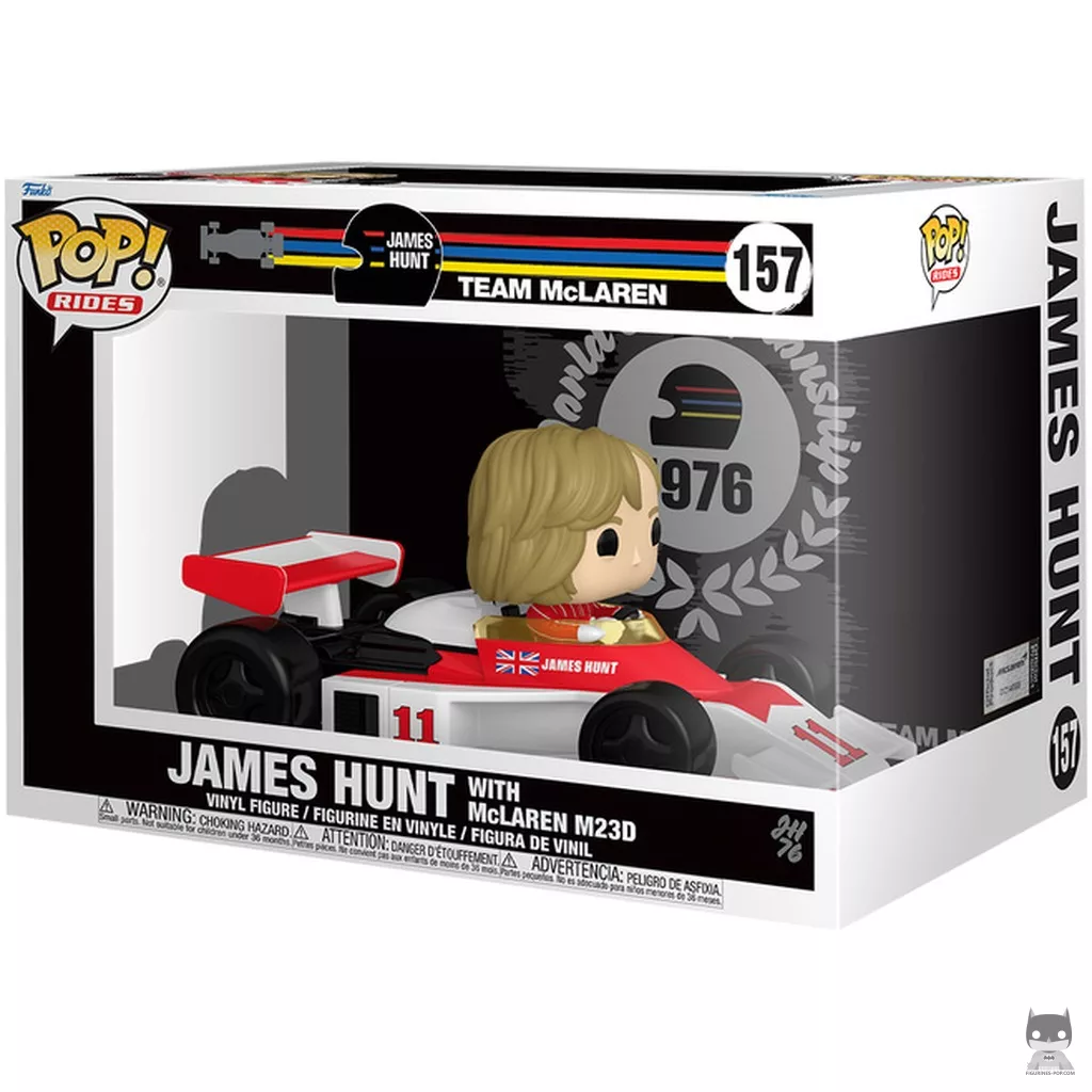 James Hunt with McLaren M23D Funko Pop! figure in its box