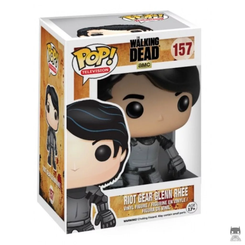 Glenn Rhee in riot gear Funko Pop! figure in its box