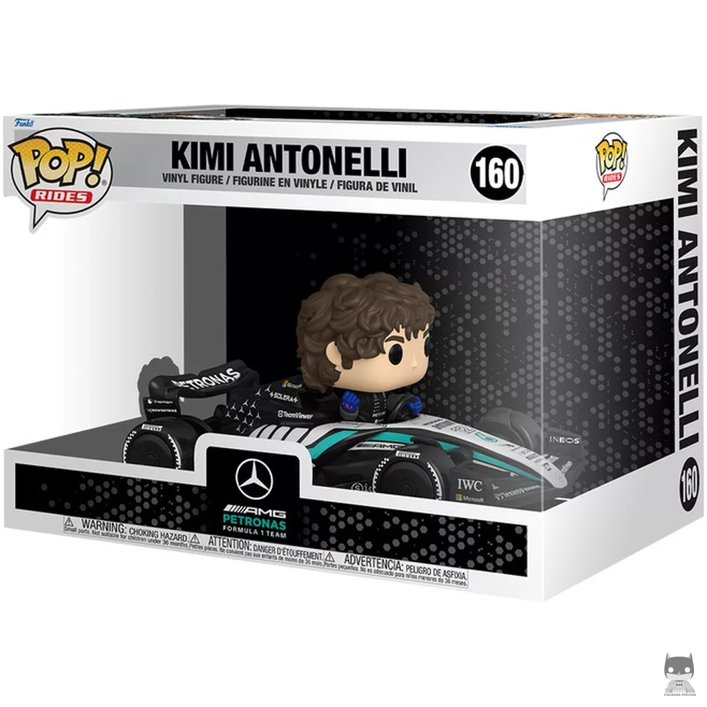 Kimi Antonelli with Mercedes AMG F1 Funko Pop! figure in its box