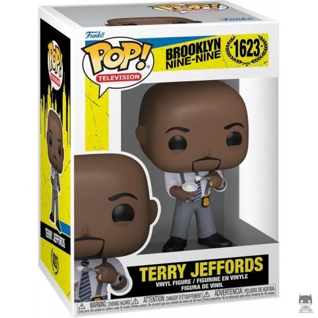 Terry Jeffords with Yogurt Funko Pop! figure in its box