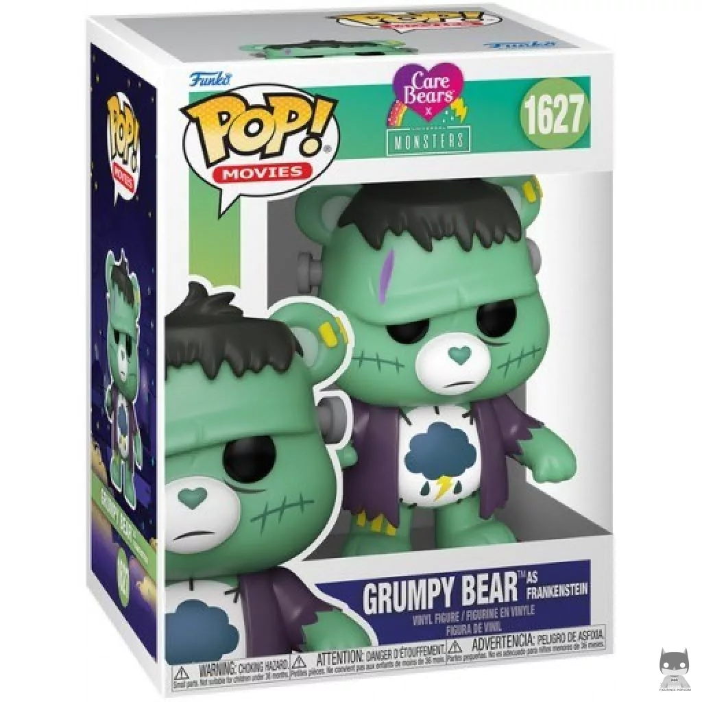 Grumpy Bear as Frankenstein Funko Pop! figure in its box