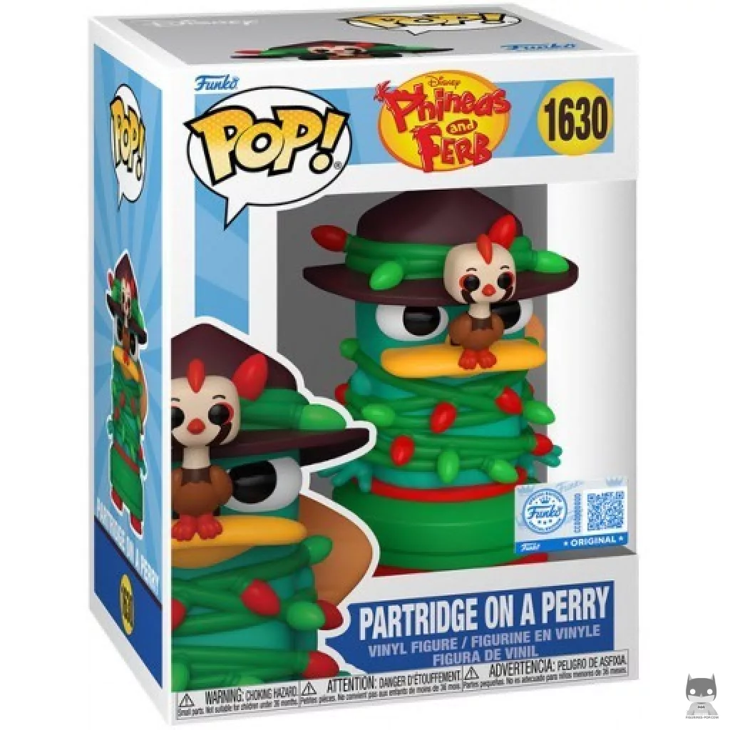 Partridge on a Perry Funko Pop! figure in its box