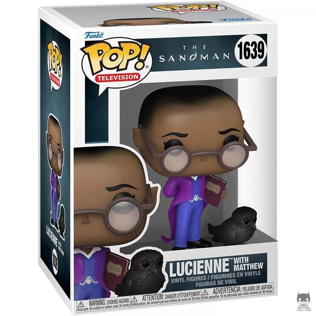 Lucienne with Matthew Funko Pop! figure in its box