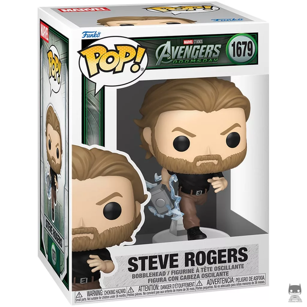 Steve Rogers Funko Pop! figure in its box