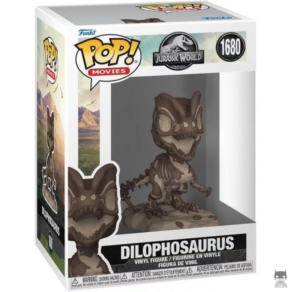 Dilophosaurus (Fossil) Funko Pop! figure in its box