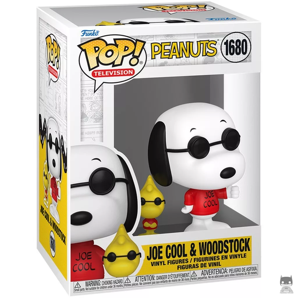 Joe Cool & Woodstock Funko Pop! figure in its box
