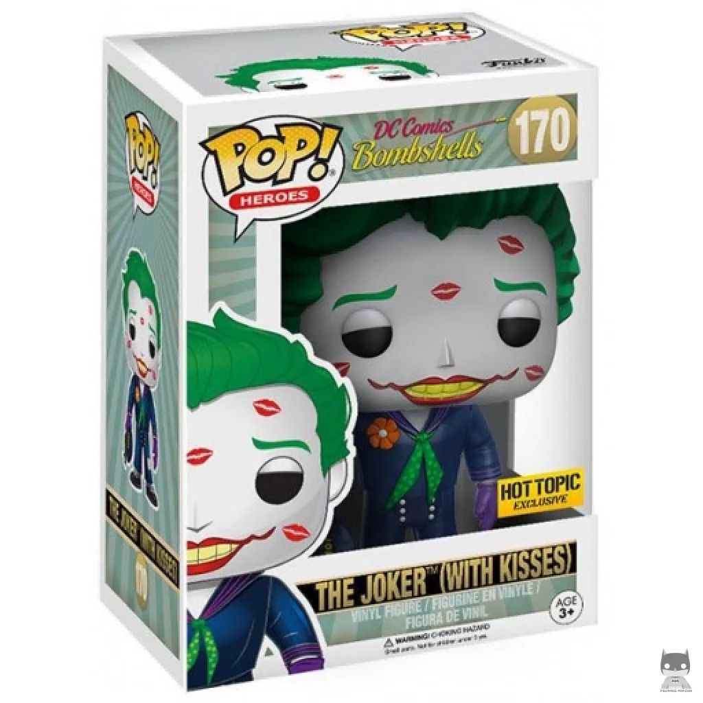 The Joker with Kisses Funko Pop! figure in its box