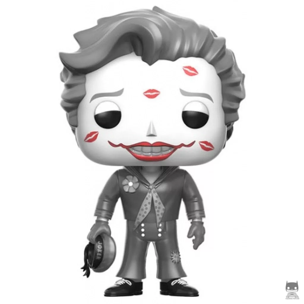 The Joker with Kisses (Black & White) Funko Pop! figure in its box