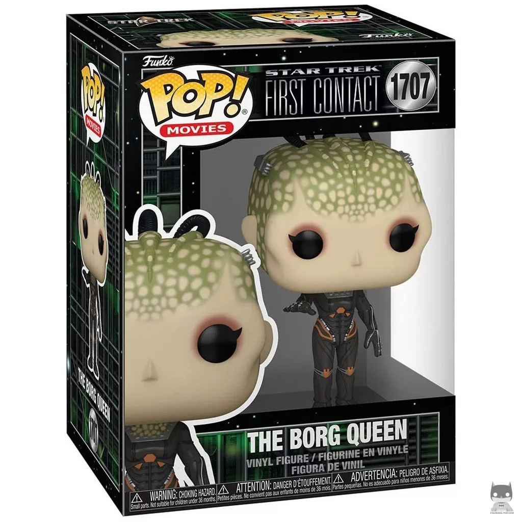 The Borg Queen Funko Pop! figure in its box