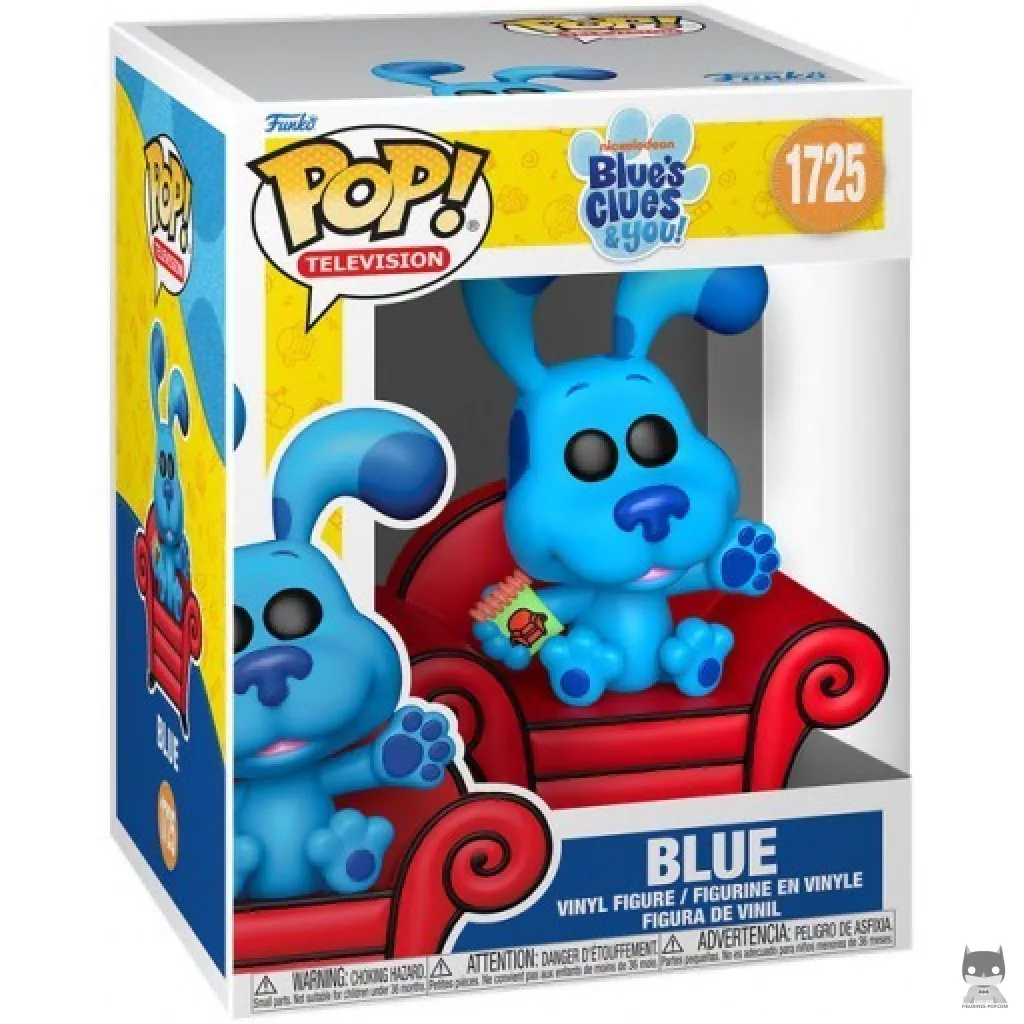 Blue Funko Pop! figure in its box